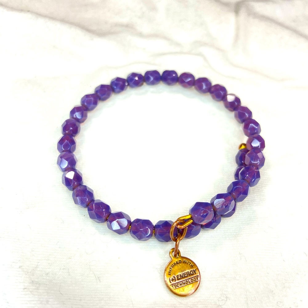 Lot of 4 Alex & Ani Bracelets - Gold & Purple